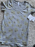 New Nwt Lularoe Classic Tee Xxs Gray Flower Sunflower Floral 2xs Sunflower
