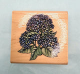 Rubber Stampede Small Hydrangea Bloom Flower Mounted Rubber Wood Stamp Vintage Hydrangea