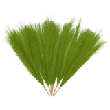 6 Pcs Faux Pampas Grass 42.5cm/16.5" Dried Pampas Grass 9 Branches, Grass Green Pampas Grass