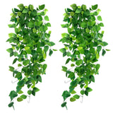 2PCS Fake Vines, Fake Pothos Hanging Plants Ivy Vines, Artificial Greenery fo... Green Plant