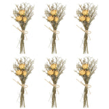 6 Pcs Mini Rose Dried Flower Bouquet Baby's Breath Boho DIY Gift Beige Dried Flower