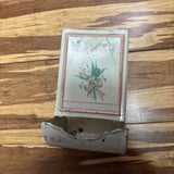 VTG Tin Match Safe Box Holder Fireplace Kitchen Decor TULIP/carnation FLOWER Carnation
