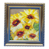 Sunflower 1 Original Painting Golg Framed Wildflowers Handmade Wall Art 4.8x4.3 Sunflower