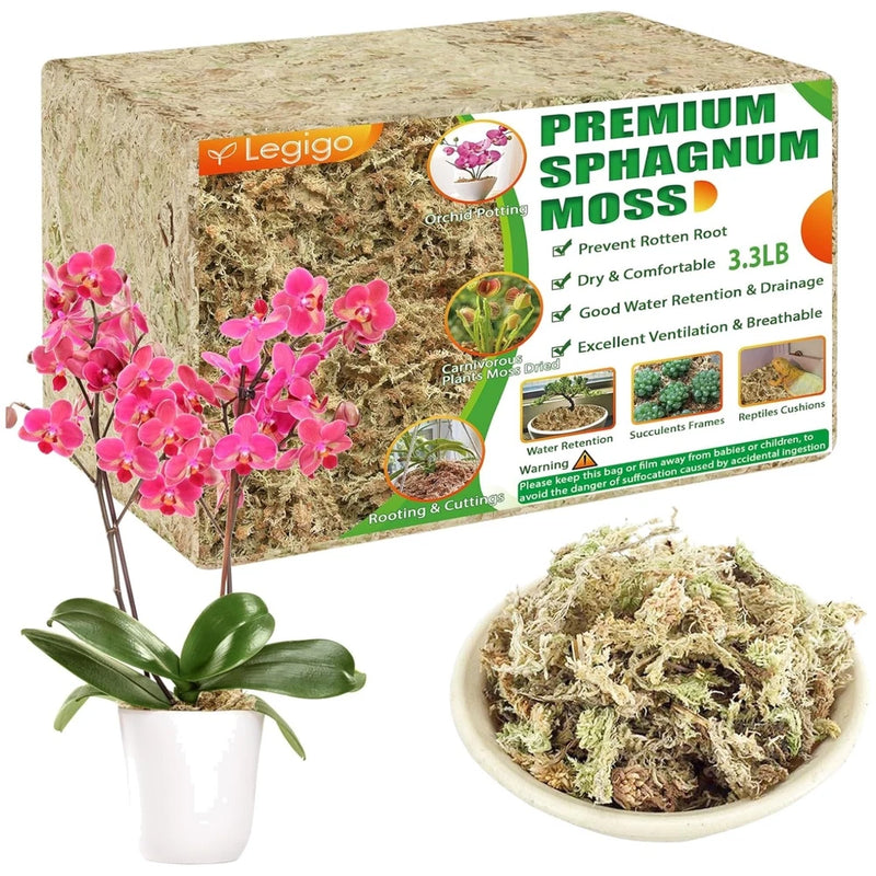 3.3LBS Long Fiber Orchid Moss for Repotting Succulents Orchids
