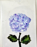 ACEO Art Card Original Mixed Media Painting Flower Hydrangea Cottage Core Hydrangea