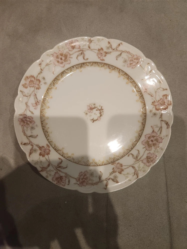 Limoges H&C France Bread & Butter Plate 6Ó Pink Carnation Vintage Carnation