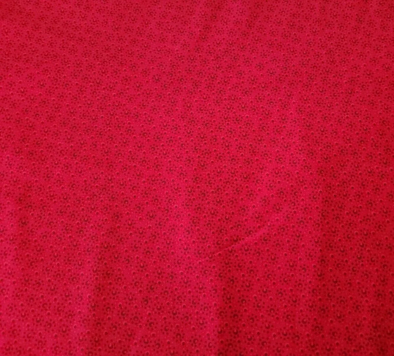 Ashley BTY Quilting Treasures 108" Wide Quilt Backing Abstract Floral Dot Red Flowering Plants