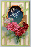 Postcard 1910 Glad Memories Embossed Carnations Carnation