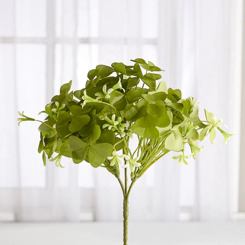Set of 2 Artificial St. Patrick's Day Shamrock 9" Flower Bushes Green Plant