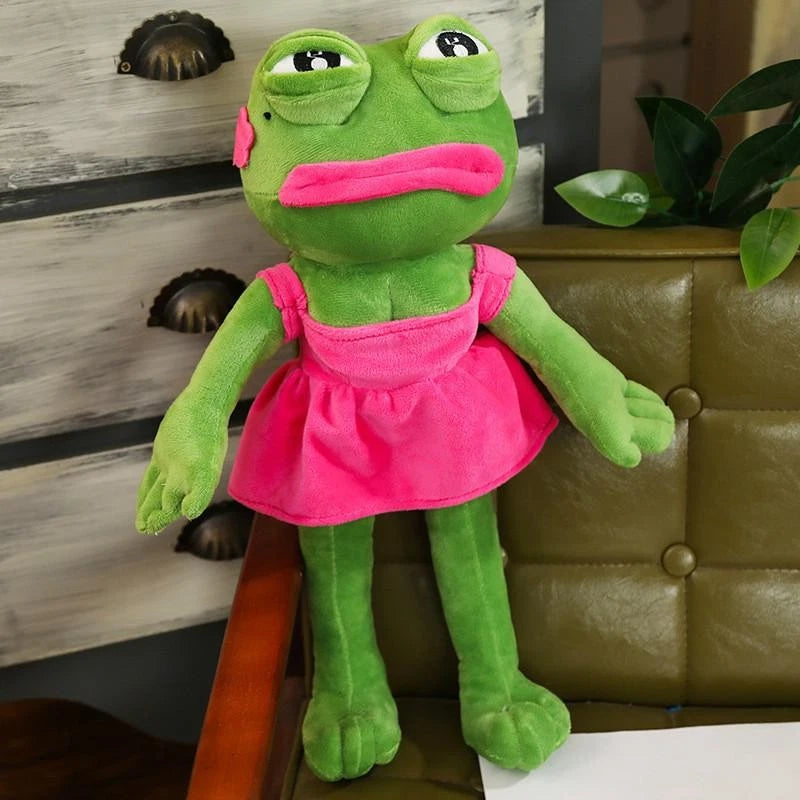 45cm Sad Frog Plush Toy Soft Stuffed Pillow Magic Expression Pepe Love Gifts £ Roses