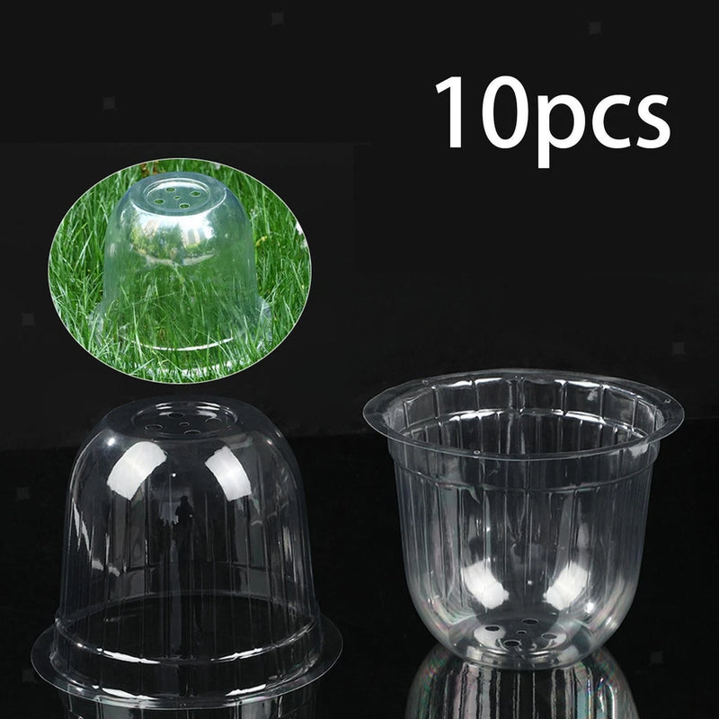 Clear plastic plant dome bell covers, 10-pack, round clear domes