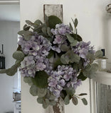 Purple Hydrangea Silk Wreath 16ÓCottage Decor New Floral Hydrangea
