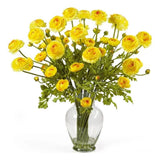 Nearly Natural Ranunculus Liquid Illusion Silk Flower Arrangement in Yellow Ranunculus