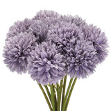 Artificial Flower Heads Silk Chrysanthemum Hydrangea Purple Faux 12Pcs Hydrangea