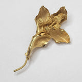 Gold Tone Lily Flower Brooch Women Jewelry Unmarked Pin Collectible Large Lily