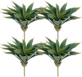 Large Faux Aloe Succulents - 12.5" Unpotted Greenery Decor (4 Pcs) Green Plant