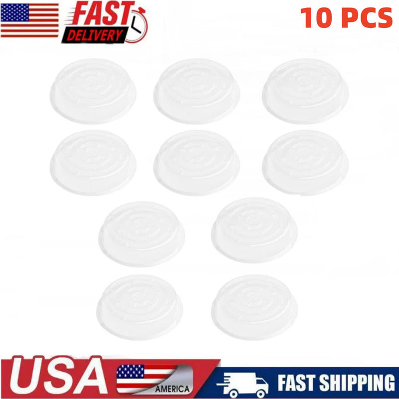 Set of 10 clear round PET plant saucer drip trays for pot bases