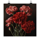 Red Carnations Flower Art Print, Red Flower Painting, Flower DŽcor 03 Carnation