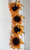 Artificial Sunflower 4pc Yellow Fall Flowers Leaf Stems Autumn Decor NWT NEW Sunflower