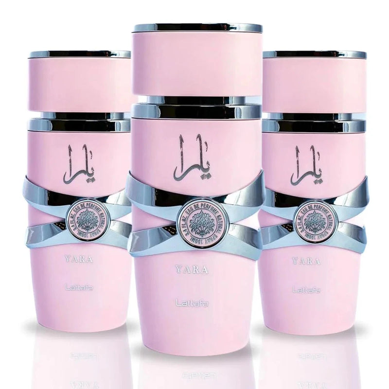 Yara Eau de Parfum Spray 100ml (3.4 oz) by Lattafa (Pack of 3) EDP