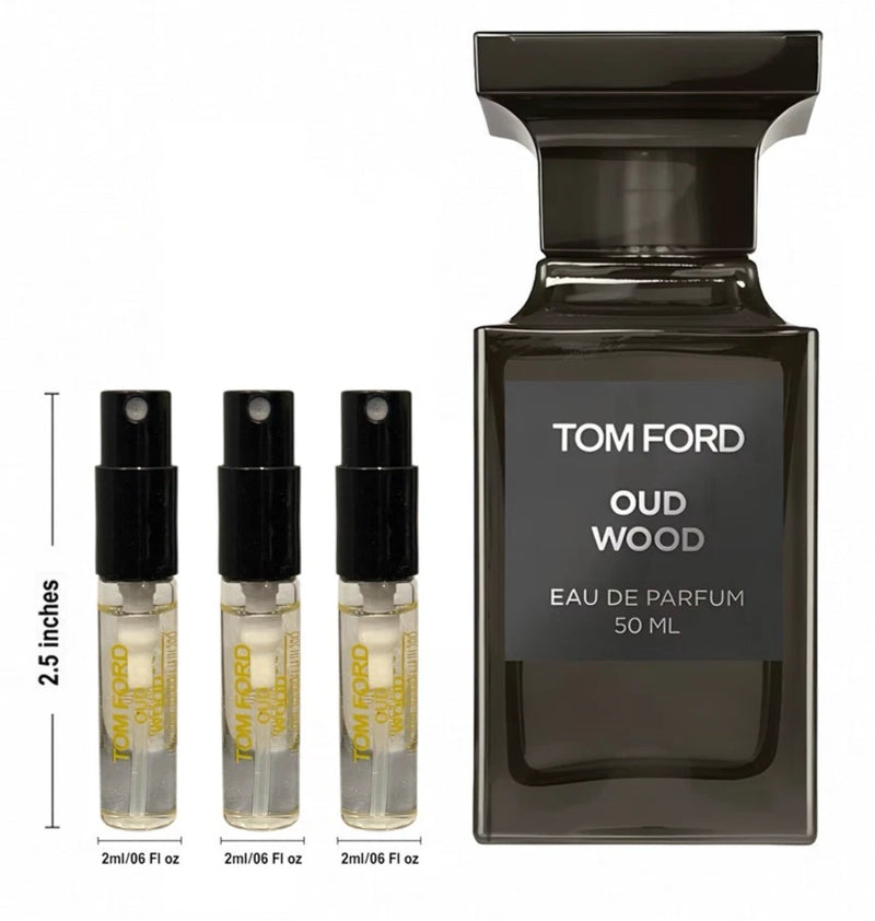 3 pack Tom Ford Oud Wood Intense Unisex Eau De Parfum samples EDP