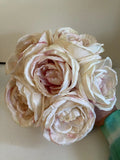 Artificial Rose and Hydrangea Flower Arrangement in Ceramic Vase Dried Flower