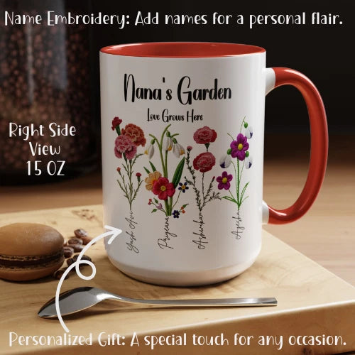 Personalized January Snowdrop & Carnation Embroidery Birth Flower Carnation