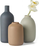 Ceramic Vase Set of 3,Neutral Modern Vases for Bouquet Pampas Grass Dried Fresh Pampas Grass