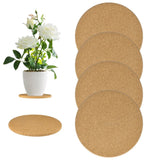 4-Pack Cork Plant Coasters, 7.5 Inch Cork Plant Mats for Garden [Wood Color] Garden Plants