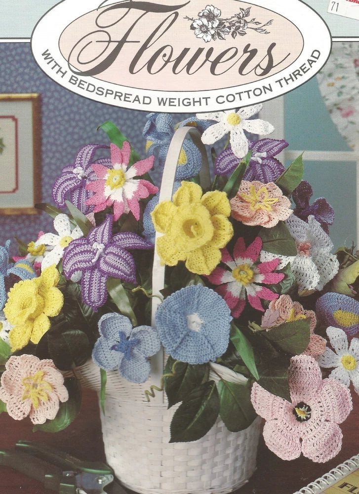 Flowers Crochet Patterns 3-D Daffodils Lily Daisy Iris Buttercup Hydrangea Q76 Lily