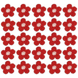 50 Pcs Mini Daisies Flower Sew on Patches, Flower Appliques Patches, Red Daisies