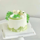10PCS Artificial Hydrangea Branches Cake Toppers Green Flowers for Green Theme B Hydrangea