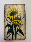 Vintage Sunflower Painting Flower Wall Decor Art Print on Wood by Salvador Sunflower