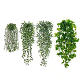 Fake Hanging Plants Mixed Set, 4-Pack Green Plant