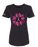 Pink Cheetah Print Breast Cancer Carnation Flower Women Slim Fit Junior Tee Carnation