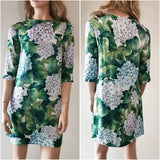 Dolce & Gabbana SS2017 Hydrangea Print Silk Floral  A-Line Shift Dress IT38 Hydrangea