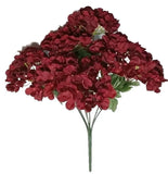 Lg Burgundy Hydrangea 21" Bush Silk Flower General Home Decor Wedding #2257 Hydrangea
