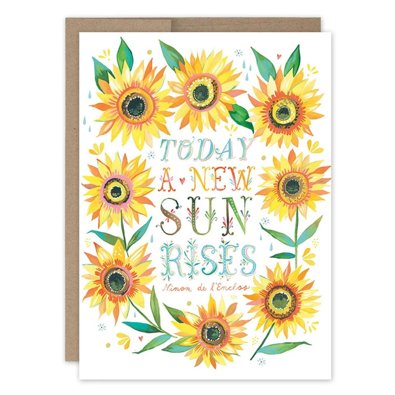5x7 Card Greeting/ Sunflowers | Thoughtful Pretty Encouragement Card Biely Sunflower