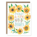 5x7 Card Greeting/ Sunflowers | Thoughtful Pretty Encouragement Card Biely Sunflower