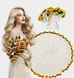 31 Inch Sunflower Crochet Flower Blanket Bouquet Gifts for Mom Teacher Women NEW Sunflower
