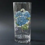 Portmeirion Botanic Garden HYDRANGEA Highball Tumbler Glass 15 oz Hydrangea