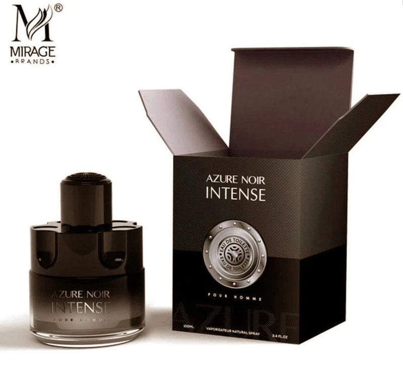 Parfum Azure Noir Intense Men's Cologne 3.4 Oz EDT Perfume Long Lasting EDT