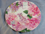 Set 4 SHABBY CHIC~Floral Pink & Purple Hydrangea Flowers Dinner Plates New 11" Hydrangea