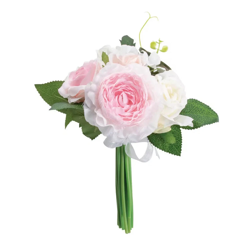 Pink Rose & Hydrangea Faux Floral Bouquet, All Seasons, Home Decor, Faux Floral Hydrangea