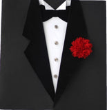 Silk Red Carnation Boutonniere Men's Flower Lapel Pin Handmade Carnation