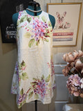 Nwt XL Joie White Floral Midi Dress with Pink & Purple Hydrangeas Hydrangea