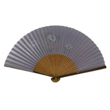 Japanese Paper Folding Fan Sensu Vtg Bamboo Frame Purple Hydrangea Flowers 4D974 Hydrangea
