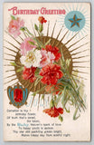 Birthday Birthstone Ruby July Carnation Flower Postcard L37 Carnation