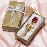 Valentines Day Gift Crystal Glass Rose Artificial Flower Silver Gold Rod Rose Roses