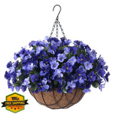 INXUGAO Artificial Hydrangea Flowers Hanging Basket Hydrangea